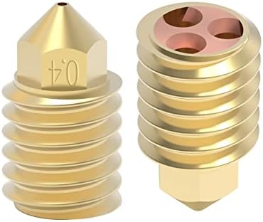 APAAZO 500C Upgraded Hotend Plated Copper Heater Block Hardened Steel Nozzle Compatible with Bambu Lab X1 P1P Hotend 3D Printer Parts Extruder (Color : 2Pcs CHT 0.4mm)
