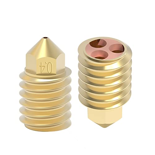 Apaazo 500C Upgraded Hotend Plated Copper Heater Block Hardened Steel Nozzle Compatible With Bambu Lab X1 P1P Hotend 3D Printer Parts Extruder (Color : 2Pcs Cht 0.4Mm) #TOP6