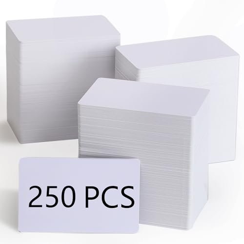 250 Pack, Premium Blank Credit PVC Cards, White Quality Plastic ID Cards, CR80 30 Mil Business Card...
