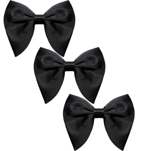 Image of Luckyvestir Oversized Bow Ties for Men, Black /Red Big Bow Tie, Solid Color Pretie Bowtie Men for Tuxedo Wedding