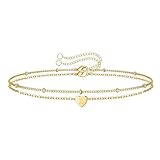 Reloj de pulsera simple 1 chapado en oro multicapa pulseras iniciales de corazón pulseras iniciales regalos de San Valentín pulseras para adolescentes y mujeres reloj de pulsera correa de tela, talla