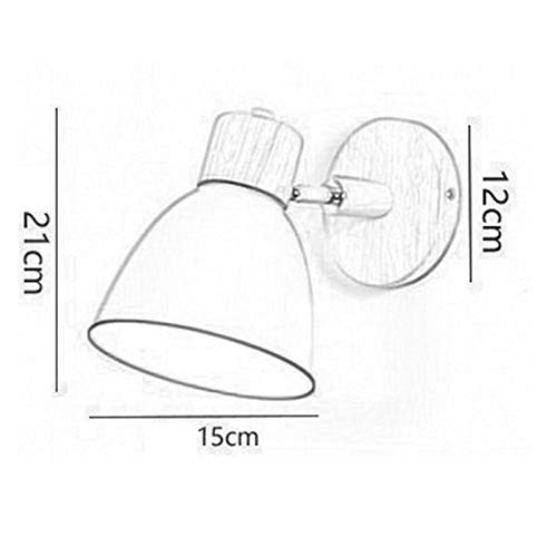 Lampe rotative E27 applique murale orientable en bois pour l'éclairage de chevet - 4