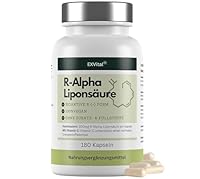 EXVital® R-Alpha-Liponsäure, hochdosiert mit 300mg pro Kapsel, in natürlicher R-Form, 180 Kapseln, vegan & ohne Zusätze, laborgeprüft