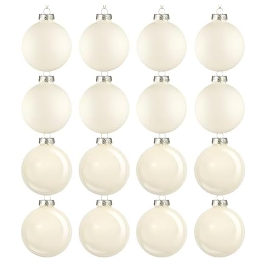 Hollowfly 16 Pcs 2.36 Inch Christmas Hanging Glass Ball Wool White Christmas Tree Decorations Decorative Glass Balls for Xmas Tree Decoration Wedding Holiday Party Gift