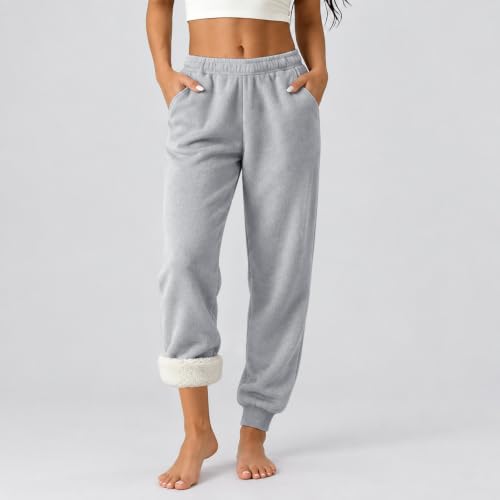 Sherpa Lined Pants Women Fleece Winter Thick Warm Thermal Sweatpant Joggers - image 2