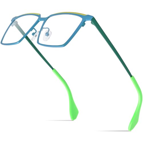 Image of FONEX Colorful Pure Titanium Glasses Frame Women Retro Round Eyeglasses