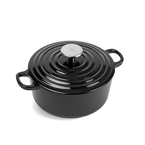 BK Bourgogne Enameled Cast Iron Induction 4.4QT Nonstick Dutch Oven, PFAS Free, Dishwasher Safe, Jet Black