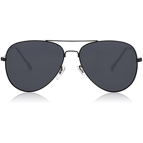 SOJOS Classic Aviator Polarized Sunglasses for Men Women Vintage Retro Style,Black/Grey Cover