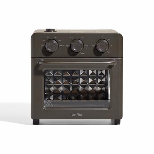 Our Place Wonder Oven | 6-in-1 Stainless Steel Air Fryer Toaster Oven Combo with Basket, Rack, Pan & Tray | Compact 13 QT Countertop Capacity - Toast, Roast, Bake, Reheat, Broil & Steam | Char