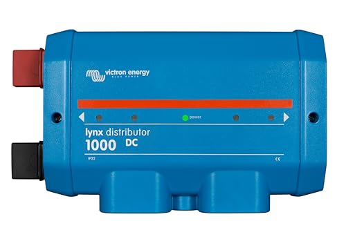 Victron Energy Lynx Distributor - Modular M8 DC Bus Bar with 4 Fuses - Fuse Monitoring via VictronConnect or Lynx Smart BMS & GX device for 12V, 24V, and 48V Systems - Part of Distribution System