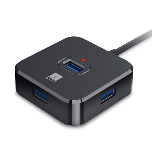 Image of iBall Piano 530 USB 2.0 HUB, 4-Port, 2-in-1 USB-A /Type-C Interface, TPE 1M Flexible Cable, Type-C Input Port for External Power, Stylish Piano Finish