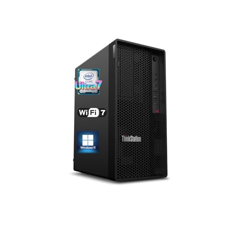 Image of Lenovo ThinkStation P2 Tower Desktop Computer • 20-core Intel Ultra 7 265K Processor • 16GB DDR5 • 512GB SSD • Office 365 for The Web • HDMI + 2X DisplayPort • Wi-Fi 7 • Wired KB & Mouse • Windows 11