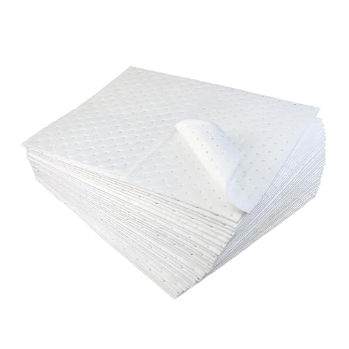 Image of 30 PCS Spill Absorbent Pads, 15 inch x 20 inch Premium Oil Absorbing Mats for Absorbing Protecting Garage Basement, White Reusable Absorbing Heavy Weight Oil-Only Absorbent Mat Pad