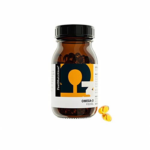 Omega 3 Fischöl Kapseln - IM GLAS, OHNE WEICHMACHER - Pro 3 Kapseln 225 mg EPA und 150 mg DHA - Omega 3 Kapseln OHNE Carrageen - 140 Kapseln - Deutsche Premiumqualität Cover