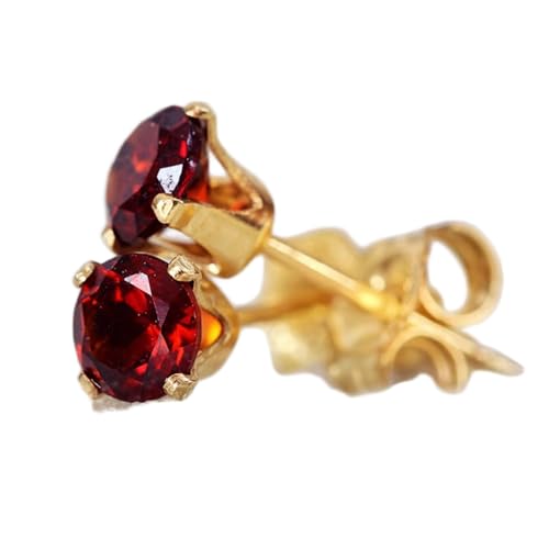 Boucles grenat naturel 3mm pour oreilles sensibles