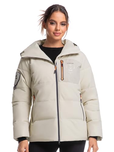 Jsslaik Women's Insulated Jacket Windproof Waterproof Thermal Hooded Ski Snowboard Coat with...