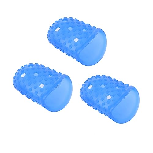 STOBOK 3個防?防滑指套 小号 深?色 ギター用フィンガープロテクター 指