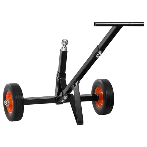 VEVOR Chariot de Remorque, Capacité de Charge de Languette 272 kg, Hauteur Réglable 42 cm et 56 cm, Boule d'Attelage 47,3 mm, Pneus Pleins 254 mm, pour...