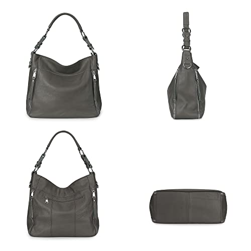 Image of YALUXE Women's Real Leather Shoulder Bags Hobo Handbag Purse Crossbody Bag