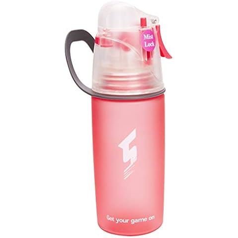 Linowos Drinking and Misting Sports Water Bottle, Non-Toxic BPA Free, Fast Water Flow Opens with 1-Click, Portable Leak-Proof Spray Cup for Cycling Fitness Camping Hiking Outdoor Cover