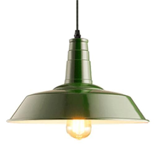Lámpara industrial nórdica verde E27 iluminación techo restaurante comedor cafetería