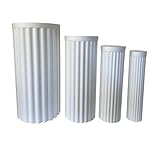 Set da 4 Cilindri Plissettati Impilabili di Polistirolo alta densita con tappo tondo altez...