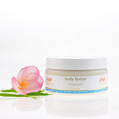 Pure Fiji Body Butter - Moisturizer Body Cream - Face Cream And Body Lotion For Dry Skin With Natural Oils & Vitamin E,Coconut, 8Oz #TOP1