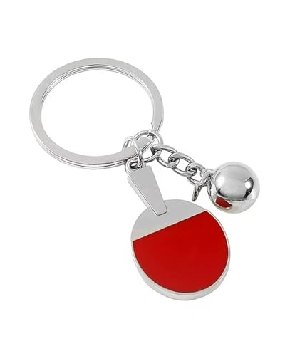 KGDUYC 2PCS Tischtennis Ball Schlüsselbund Schläger Schlüsselanhänger Sport Metall Mini Schlüsselanhänger Geburtstagsgeschenk