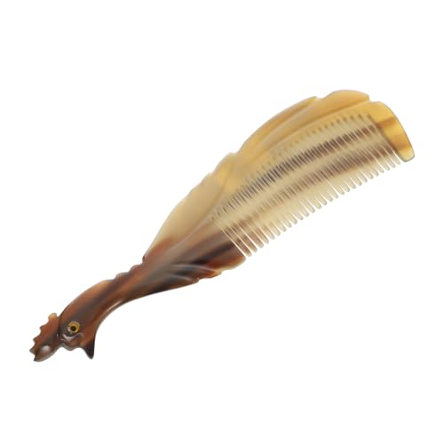 PATKAW 1 Pc peine de cuerno de pavo real raspador buey desenredador peines de de rata para despedida scalp massager detangler brush accesorio para el cabello peine casero cuernos