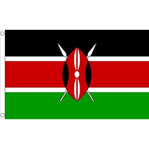 FlagSuperstore Kenya Flag 5 x 3 FT - 100% Polyester With Eyelets Cover
