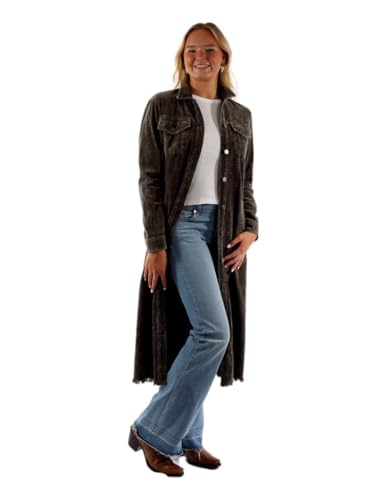 Scully Western Jacket Womens Corduroy Duster Button Olive F0_HC951