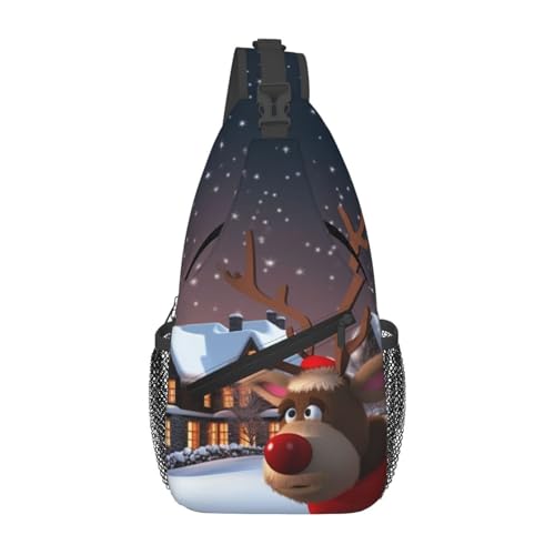 Bolso cruzado casual para hombre y mujer negro miniatura 1