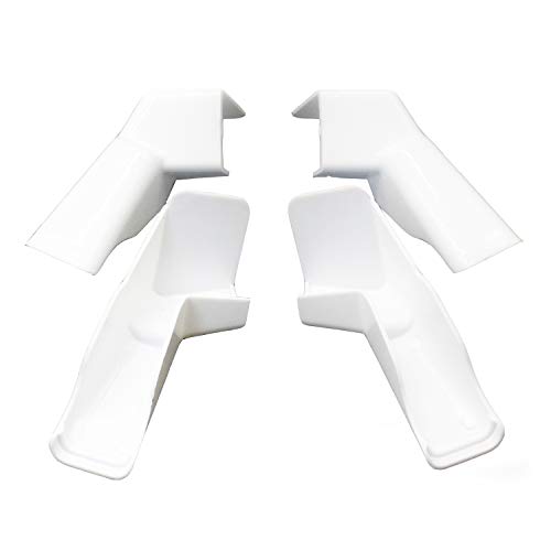 X-Haibei 4 Pack RV Rain Gutter Spouts Extensions, Directs Rainwater Away from Sides of RV, 2 Left 2 Right 3 1/2 inch Gutter Spouts (White)
