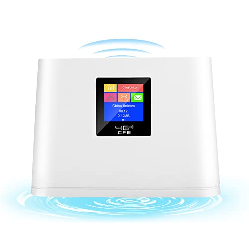 KuWFi 4G LTE Router with SIM Card Slot, Mobile WiFi Hotspot with LCD Display RJ45 | Support T-Mobile and AT&T | 150Mbps Wireless Connect up to 10 Devices