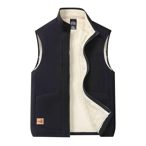 Polar Fleece Vest Men Big and Tall Sherpa Lined Warm Zip Up Vests Outwear Sleeveless Jacket for Winter with Pockets 2025