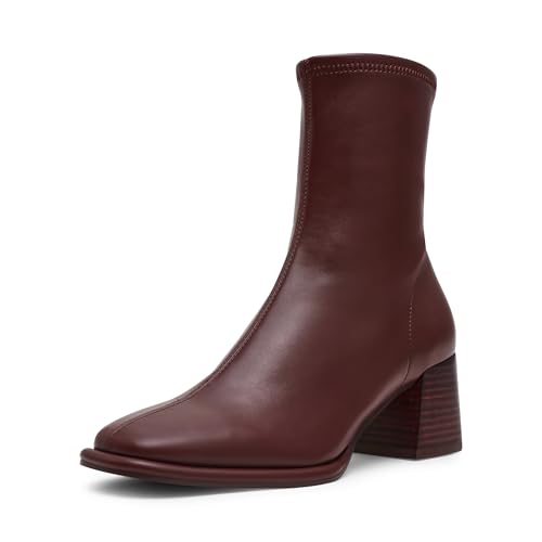 Steve Madden Pammy Bottine pour femme en cuir noir élégant