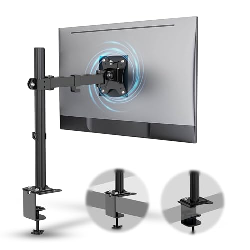 Image of White Mulberry |DIY| Height Adjustable Monitor Arm | Desk Mounted Stand for 15-32 Inch Monitor | 10Kg Screen Load | VESA 75X75 & 100X100 | Adjustable Metal Desk Monitor Mount - (Single Screen)