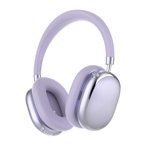 Image of NC95 Wireless Over Ear Headphones, Hybrid Active Noise Cancelling, Bluetooth 6.0 with Knob Control, 120H Playtime, App Control, Hi-Res Audio, Comfort Fit for Travel and Workout (Purple)