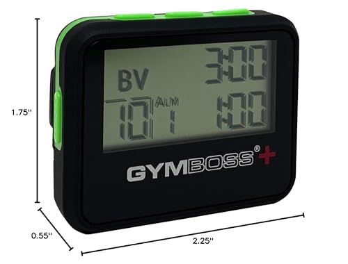 Gymboss Plus Interval Timer and Stopwatch - Black/Green Softcoat