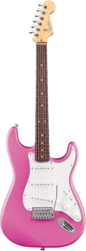 Image of Fender Squier Stratocaster Electric Guitar, Beginner Guitar, with 2-Year Warranty, Includes Free Lessons, Flash Pink with Matte Finish