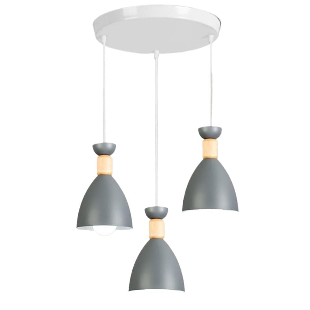 FZQSXAZU Pendant Light Ceiling Shade Modern Macaron Chandelier 3-Lights Wrought Iron Disc Nordic Adjustable Dining Room Bar Lamp Bedroom Bedside Indoor Decor Green(A)