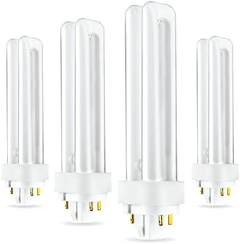 (4 Pack) PLC-13W 835, 4 Pin G24q-1, 13 Watt Double Tube, Compact Fluorescent Light Bulb, Replaces Philips 38327-3, GE 97596 and Sylvania 20671