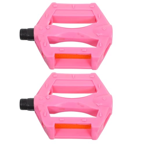 Alipis Pedales de Bicicleta para Antideslizantes Par de Pedales de Plástico y Hierro Rosa Compatibles Bicicletas Infantiles Montaña Eje Central Estable y Tamaño Versátil para Ciclismo
