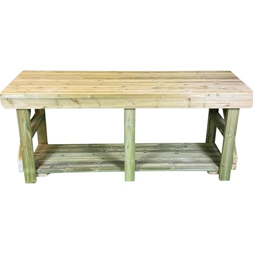 MG Timber Products: Indoor/Outdoor Wooden Workbench/Potting Table/BBQ Table/Pizza Oven Table/Garden Table (Single Shelf, 5FT - COMPACT)