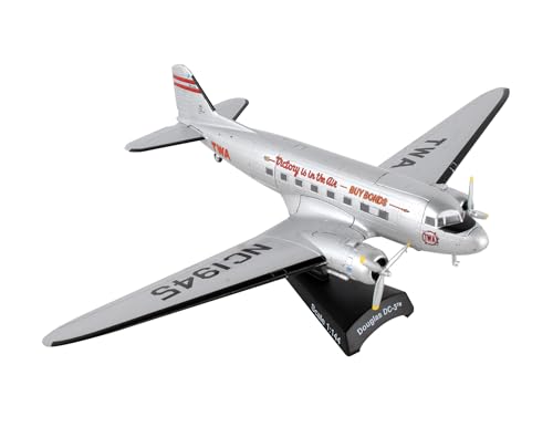 Daron Postage Stamp Douglas DC-3 TWA 1/144 Scale Silver