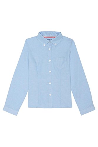 Image of French Toast Girls' Fitted Wrinkle-Resistant Long Sleeve Oxford Shirt