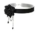 Women's Eleganter Retro-Rosen-Halsbein Necklace Black Choker Necklace Retro-Rosen-Halsbein, Kette, Schlüsselbein-Halskette 30 + 8 cm Adjustable