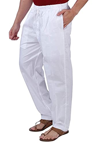 Men's White Cotton Round Elastic Pajama | Indian Pajama| Bottomwear for Kurta| Dailywear, Pajama for Patients3