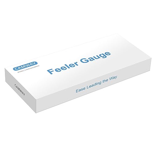 CAMWAY 2Pcs Feeler Gauge Set Steel Metric/Inch 32 Straight Blade Steel Feeler Gauge+16pcs Feeler Gauge 45º Blades Offset for Measuring Gap Width Thickness Valve Spark Plug Gaps Measuring Tools