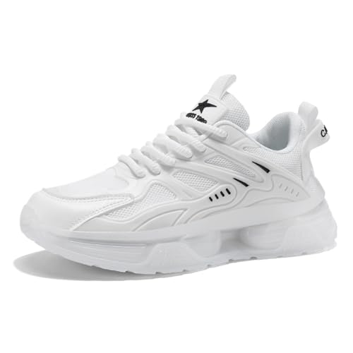 Image of Men's Chunky Sneakers: Mesh Breathable Upper, Air Cushion Sole, Sleek Structural Detailing-Trendy Casual Style for Daily Wear, Street Outfits & Urban Fashion Ensembles